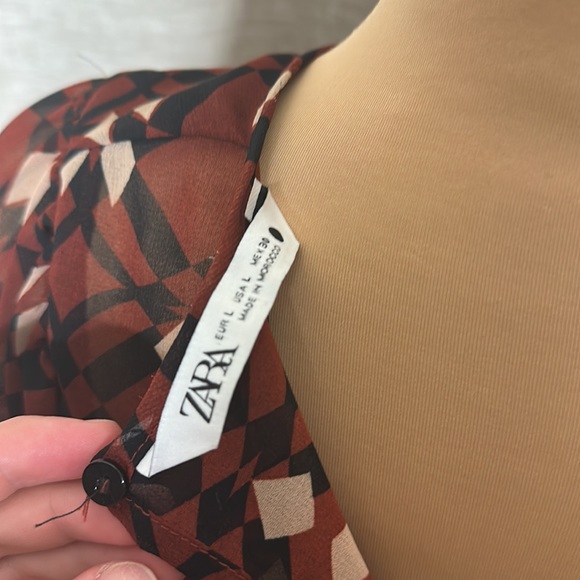 Zara Geometric Design Classy L/S Dress szL - Picture 6 of 8